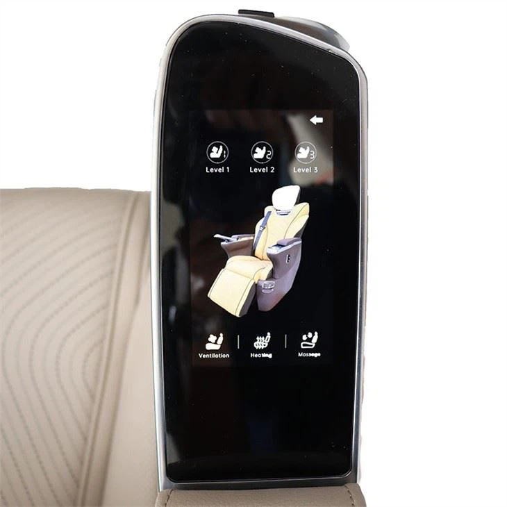 Smart touch display screen for luxury van seat