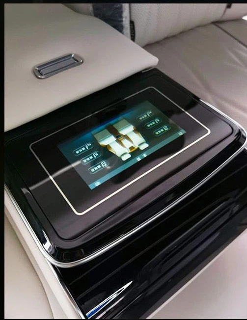 Van luxury bench center armrest with touch control screen